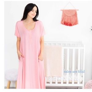 Noble blush modal magnetic sneaker nursing maxi dress